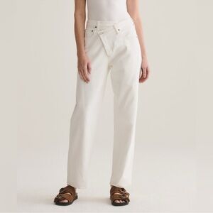 Agolde Criss Cross Upsized White Jeans